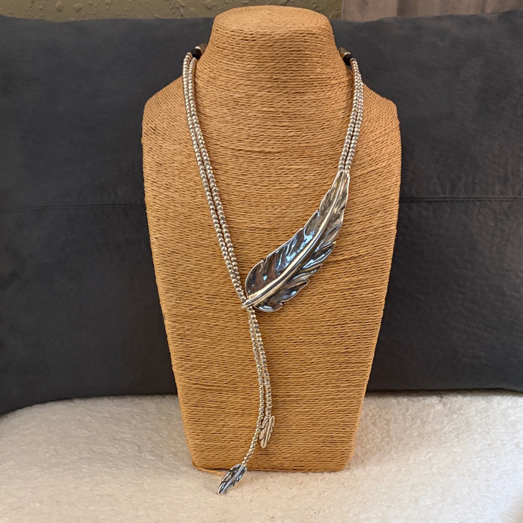 Nwt Uno De 50 Silver Feather Necklace 200$